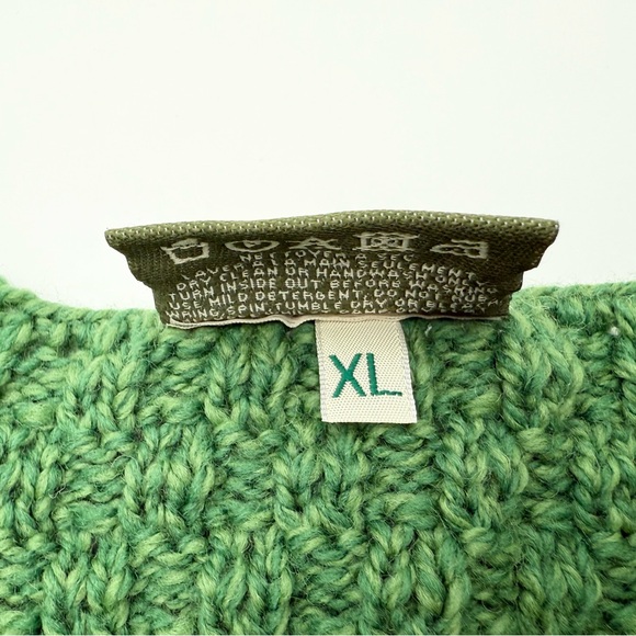 VGUC Carraig Donn Irish Merino Wool Tree Of Life Aran Button Cardigan Green XL - Picture 5 of 13